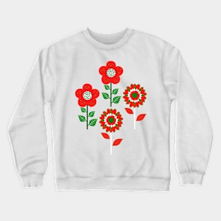 Retro Flowers Christmas Red Crewneck Sweatshirt